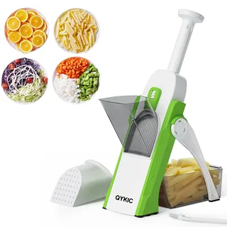 QYKIC Gemüseschneider, Verstellbar Gemüsehobel Mandoline Vegetable Slicer Kartoffelschneider Zwiebelschneider