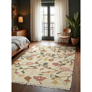 ELLE DECORATION Kelim Violette Juteteppich 200 x 300 cm creme multifarben
