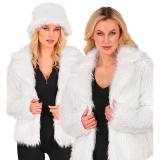 w widmann milano party fashion - Damen Kunstfell-Jacke, flauschiger Pelz, Plüschjacke, Kostüm, Party Outfit für Karneval & Festival