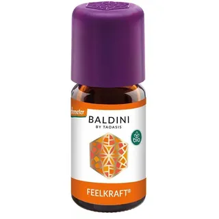 Baldini Feelkraft BIO, Bio Duftmischung mit 100% naturreinen ätherischen Ölen und Alkohol, Ölmischung mit Lemongras, Limette und Orange, 5 ml