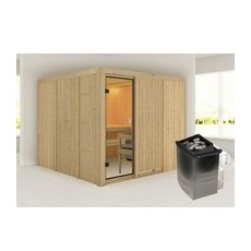 KARIBU Sauna »Arvika«, inkl. Saunaofen mit integrierter Steuerung, für 5 Personen - beige