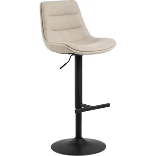 Smuk Elijah Barhocker Beige, Stoff, Metall, 47x52,5x95 cm, Sitzhöhe 65-86 cm - Beige