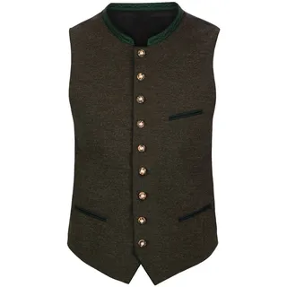 Trachtenweste GIPFELSTÜRMER "Weste 423002-4233", Herren, Gr. 54, grün (oliv), Obermaterial: 54% Baumwolle CO. 30% Polyester PES. 15% Viskose CV. 1% Elasthan EL., Westen Trachtenweste