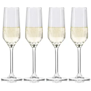 alpina Sektgläser 22cl - Champagner Gläser Set 4 Stück - Auch geeignet als Cava- und Prosecco Gläser - Trinkgläser Set - Spülmaschinenfestes Glas