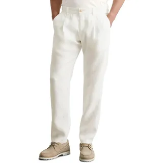 Marc O'Polo Herren Leinenhose mit elastischem Bund lang, Cremefarben (Egg White), W34/L32
