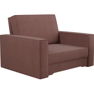 Kaiser Möbel Klassisches Sofa mit schlaffunktion und bettkasten, Schlafsofa, Sofa – AMERICANO stoff Scala Rosa - Rosa