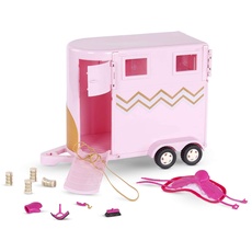 Lori Pferdeanhänger Set, Zubehör für 15 cm Mini Puppen – Puppenzubehör, Sattel, Zaumzeug und mehr – Spielzeug für Kinder ab 3 Jahre