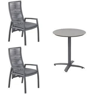 LC Garden Diwo Balkonmöbel-Set 3tlg. 70cm Tisch Rund