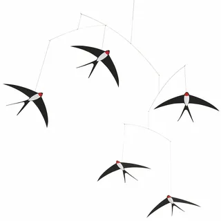 Flensted 024B Flying Swallows 5 Mobile, Stahl, Mehrfarbig, 53x70cm