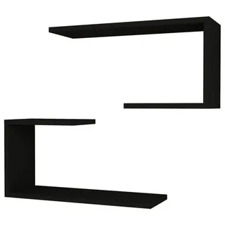 [en.casa] Årslev Wandregal 27 x 60 x 20 cm Schwarz