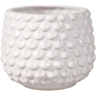 Bloomingville Pinecone Blumentopf, dekorativ, Farbe für den Innenbereich, Retro-Stil, kreativ, S (9,5 cm Ø), Weiß, Keramik