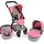 645 57 Kombi-Puppenwagen Fides 3in1, Melange pink mit Babywanne, Sportsitz und Autositz, rosa