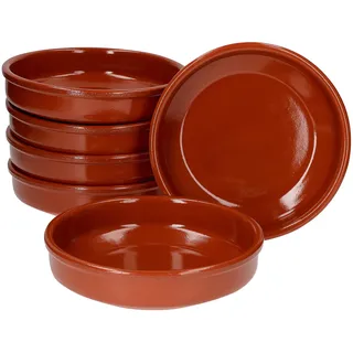 MamboCat Cazuela Schale Bruno Tonware I 6er Set I Ø 20 cm I Größe L I Mediterran I Glasiert I Unikat Handarbeit I Antike/Vintage I Mittelalter I Wikinger