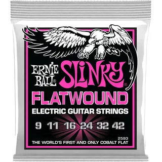 Ernie Ball Super Slinky Flatwound E-Gitarrensaiten Stärke 9-42