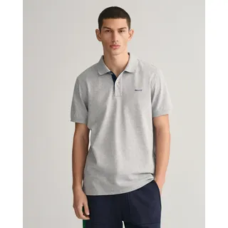 Gant Poloshirt »REG CONTRAST PIQUE SS RUGGER«, mit kontrastfarbenen Einsätzen Gant graumeliert S