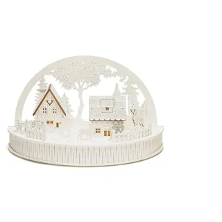 Konstsmide LED Holzsilhouette Häuser und Rentiere