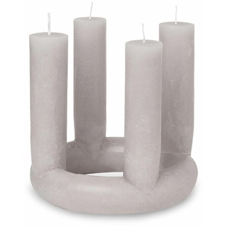 Broste Copenhagen Lucille Adventskranz Adventskerze aus Paraffin in der Farbe Rainy Day, Maße: 20cm x 20cm x 18cm, 45800408