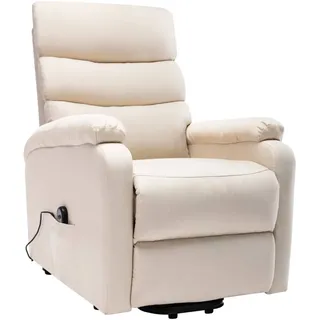 vidaXL Massagesessel mit Aufstehhilfe Creme Stoff - Creme