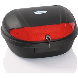 TRESKO XXL Topcase Motorradkoffer - passend für 2 Helme, Top case 48L, für Roller, Motorrad, Mofa & Quad