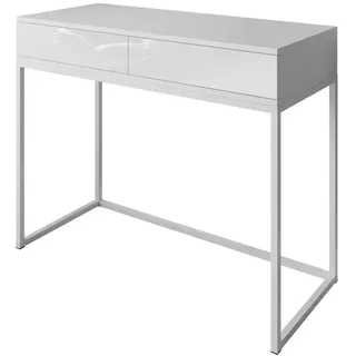 Lookway Konsole Blanco Loft Weiß Hochglanz Push Open , Holzwerkstoff , 100x81x42 cm , Wohnzimmer, Wohnzimmertische, Konsolentische