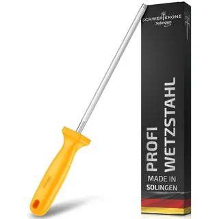 SCHWERTKRONE® Wetzstahl für Messer [MADE IN SOLINGEN - GERMANY] - Messerschärfer Stab - Wetzstab Messerstahl - Messerschärfer Knife Sharpener - Höchste Qualtiät für Profis (Chrom Vanadium) - 34cm