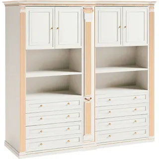 Weißer Stilvoller Schlafzimmer Kleiderschrank Massivholzmöbel Luxusmöbel - Weiß