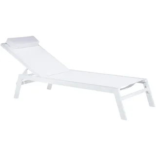 Beliani Catania Sonnenliege 155 x 66 x 103 cm Weiß