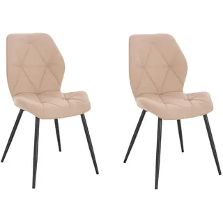 Svita Esszimmerstuhl Jamie Stoff beige 2er Set