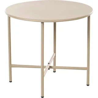 BELIANI Bistrotisch Beige Pulverbeschichteter Rundtisch aus verzinktem Stahl Moderner Stil Garten Terrasse - Beige
