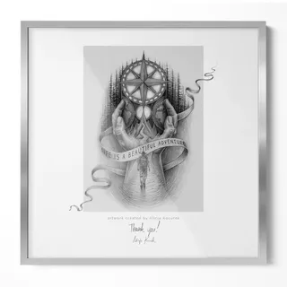 Tulup Bilderrahmen 50x50 cm Silberfarbig , Kunststoff , Quadratisch , 52x52x1.3 cm , Bilder & Rahmen, Bilderrahmen, Kunststoffrahmen