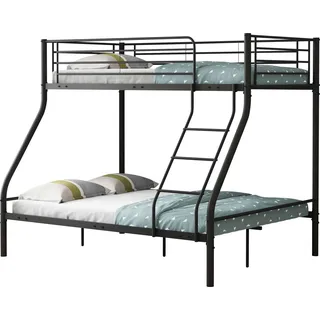 Trixie Etagenbett 90x200 und 140x200 - Metall - mattschwarz - Schwarz