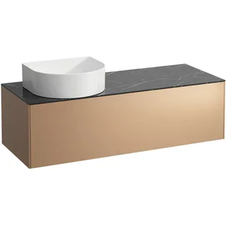 LAUFEN SONAR Schubladenelement, 1 Schublade, passend zu Waschtisch-Schalen 812340, 812341, 812342, 812343, Ausschnitt links für den Waschtisch, H4054220341411, Farbe: Kupfer/ Nero Marquina