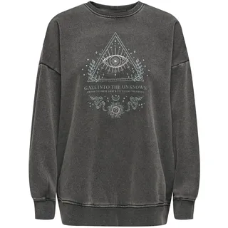 ONLY Damen Onllucinda Oversize L/S Wild Box SWT Sweatshirt, Black, M