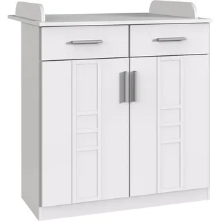 WIMEX Wickelkommode "Borkum", weiß (weiß, weiß), B:91cm H:101cm T:75cm, Holzwerkstoff, Spanplatte, Wickelkommoden, Wickelkommode, umbaubar zur Kommode