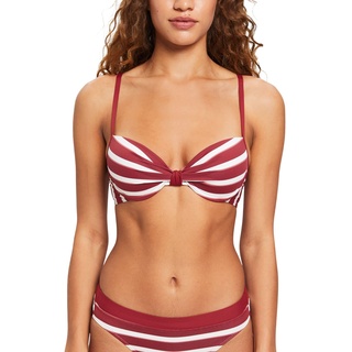 ESPRIT Damen Bikini-Top mit wattierten Bügel-Cups und Streifen