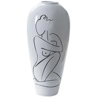 DKD Home Decor Vase Abstrakt Weiß modernes Harz (34 x 34 x 73,5 cm) (Referenz: S3020497)