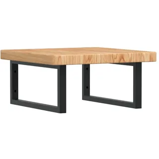vidaXL Waschtischplatte mit Halterung Stahl und Massivholz Eiche - Braun