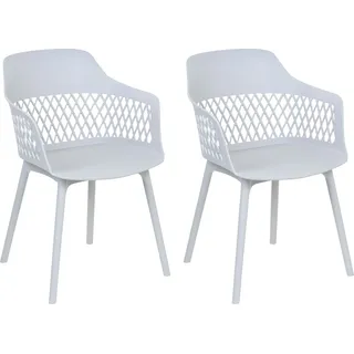 BELIANI Esszimmerstuhl 2er Set Hellgrau Kunststoff mit Metallfüßen Skandi Modern für den Innenbereich Wohnzimmer Esszimmer Möbel Ausstattung Sitzmöbel - Grau