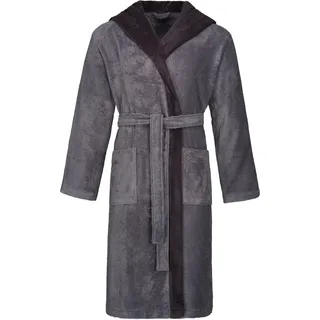 bugatti Herrenbademantel »Stefano, ideal für Sauna & Spa, Hotelbademantel, Morgenmantel«, 1 Stk. mit Kapuze, reine Baumwolle, grau
