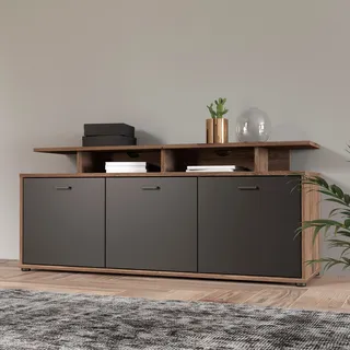 FORTE Sideboard, Breite ca. 138 cm, schwarz