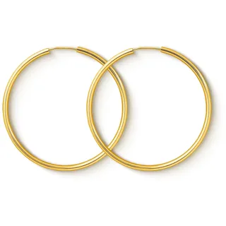 EDELIND Creolen Gold 40mm 750 Gelbgold - Hoop Ohrringe 18 Karat Echt Gold für Damen Mädchen Breite 2 mm - Basic Goldschmuck Damenohrringe mit Schmuck Geschenk Box Made in Germany