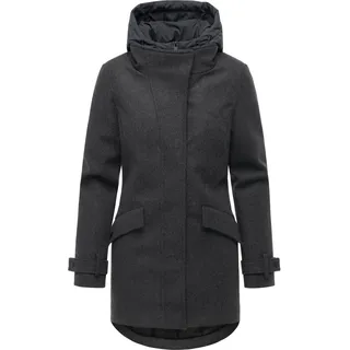 Wintermantel RAGWEAR "Wintermantel Petuja Felt YOUMODO", Damen, Gr. S, grau (dunkelgrau), Obermaterial: 100% Polyester PES.  Obermaterial: Futter: 100% Polyester PES. 100% Polyester PES., Mäntel Wintermantel