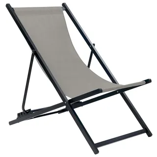 Beliani Locri II Gartenliege 0 x 0 x 0 cm grau/schwarz klappbar