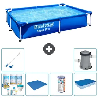 Bestway Steel Pro Rechteckig - 221x150x43 cm - 7-teilig S21516 - Blau