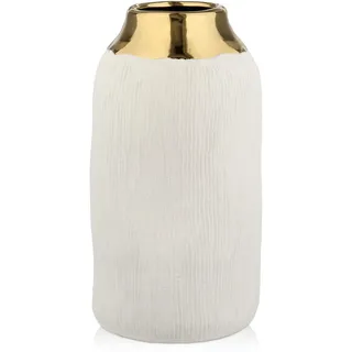 Arborus Keramik Vase Beige Minimalistischer Moderne Pampasgras Vase Matt Rund Design Ästhetik Dekovase für Blumenstrauß Trockenblumen Lavendel Herbstzweige