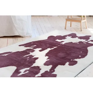 Hochflor-Teppich CALO-DELUXE "Vogesen 500" Gr. 3, lila (lila, weiß), B:120cm H:30mm L:160cm, Kunstfaser, Teppiche, Hochflor-Teppich, weiche Haptik, Wohnzimmer