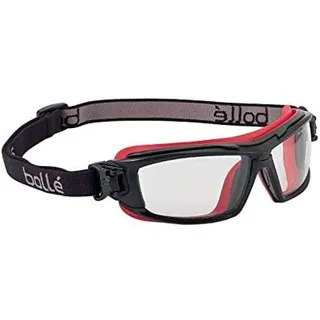 Bolle Airsoft Bollé Safety ULTIPSI, Schwarz und Rot Schutzbrille, Einheitsgröße, klare Objektive Serie ULTIM8, schwarz/red