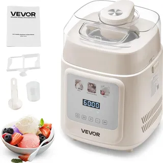 Vevor Eismaschine mit Kompressor Weiß 1 l