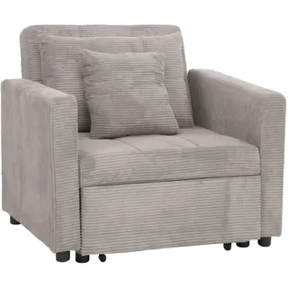 MCW Schlafsessel L90 Hellgrau Stoff/Textil Cord