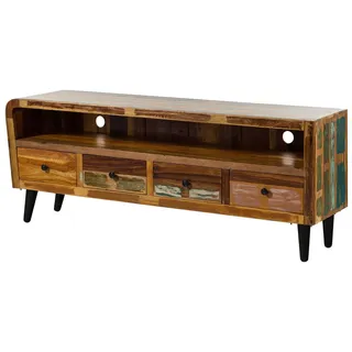 MASSIVMOEBEL24.DE TV-Board Altholz 180x45x70 mehrfarbig lackiert SIXTIES #119